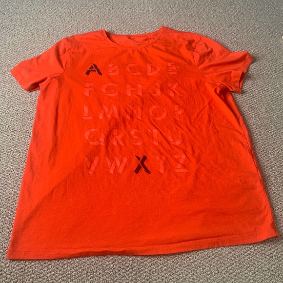 Armani Exchange A|X Mens T-Shirt Size XXL Red Alphabet Logo Print Slim Fit - Picture 1 of 14